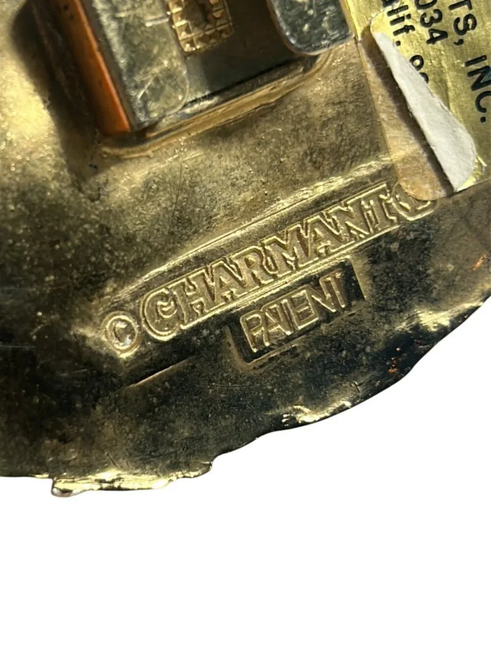 Vintage Charmant Brass Belt Buckle Cranes Birds Abstract Modernist Designer